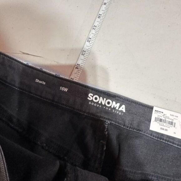NWT Sonoma Women’s Plus Premium Hi Rise Cut Off‎ Black Denim Short Size 16 - Picture 7 of 12